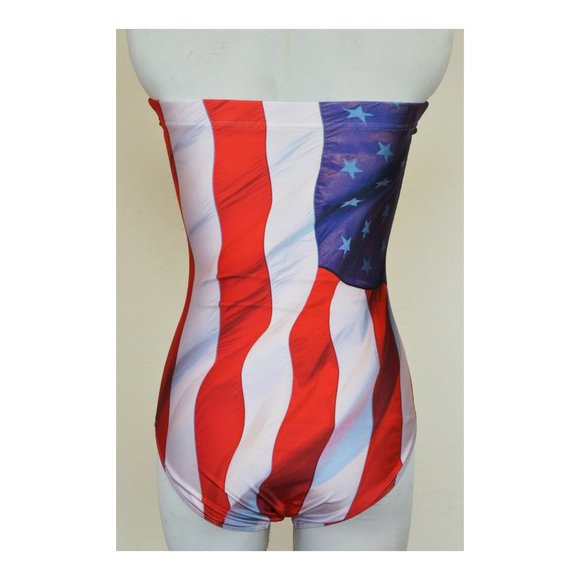 USA Flag Strapless Swimsuit - Picture 7 of 15